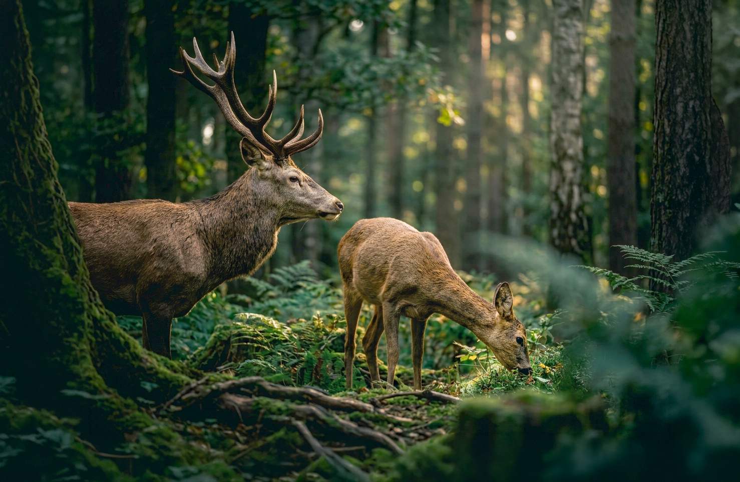 Wild im herbstlichen Wald